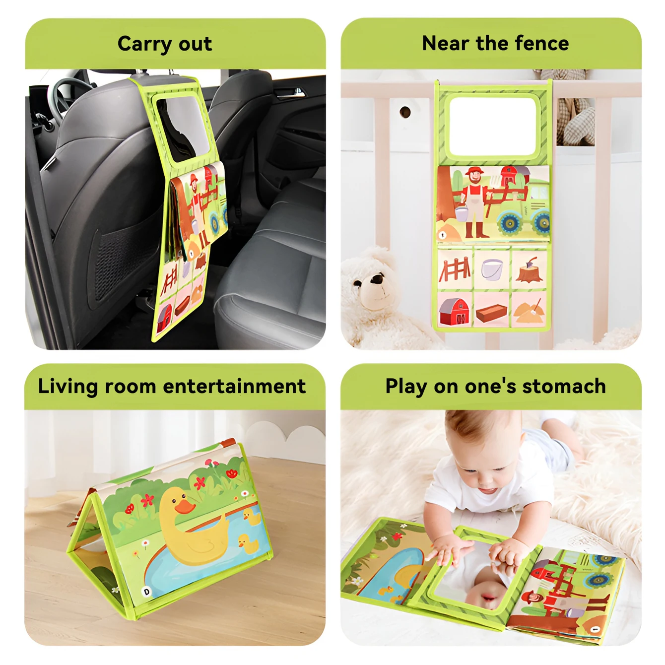 Mirror desk calendar cloth book with ringing paper sound education cognitive three-dimensional hanging toy