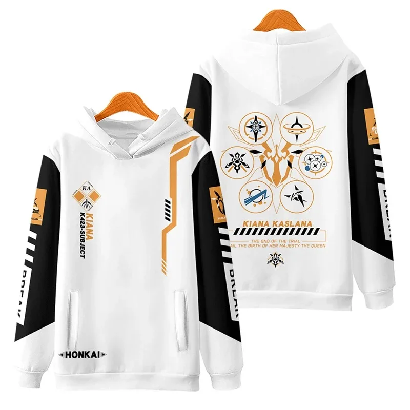 Honkai Impact 3 Kiana Kaslana Cosplay Hoodie Hip Hop Graphic Sweatshirt Poleron Hombre Unisex Streetwear Harajuku Tracksuit 2024