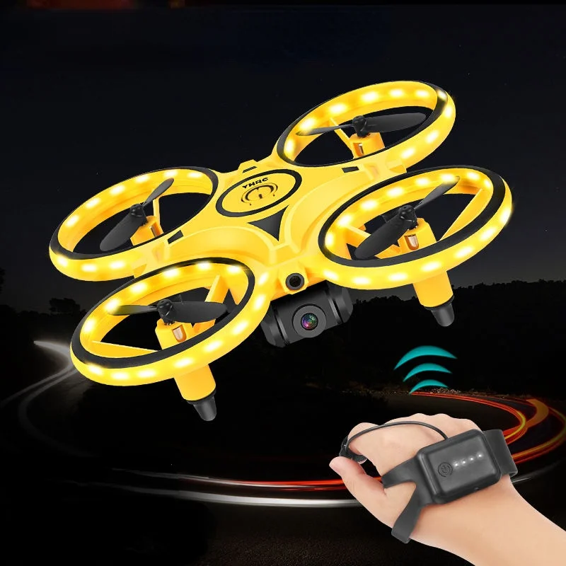 2024New RC Mini Quadcopter Induction Drone Smart Watch Remote Sensing Gesture Aircraft UFO Hand Control Drone Altitude Hold Kids