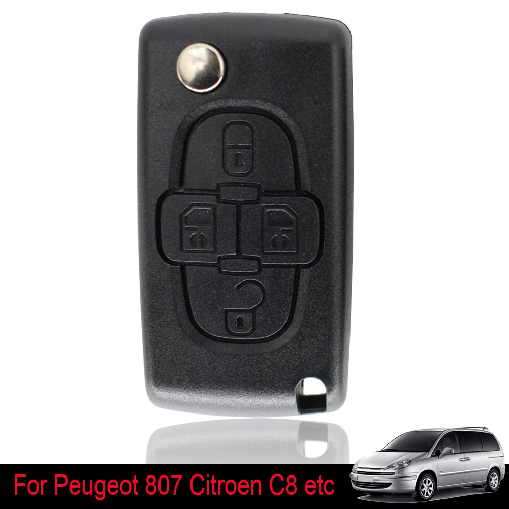 Car Remote Key Shell Cover Case Replacement For Peugeot 1007 807 For Citroen C8 4 Button HU83 Blade CE0523 Auto Styling Parts