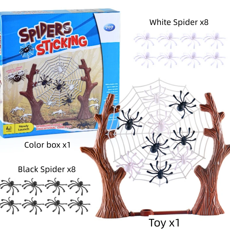 Bouncing Spider Board Game Spider Web Party Entertainment Parent-Child Family Interaction Bouncing Hanging Desktop Game For Kids