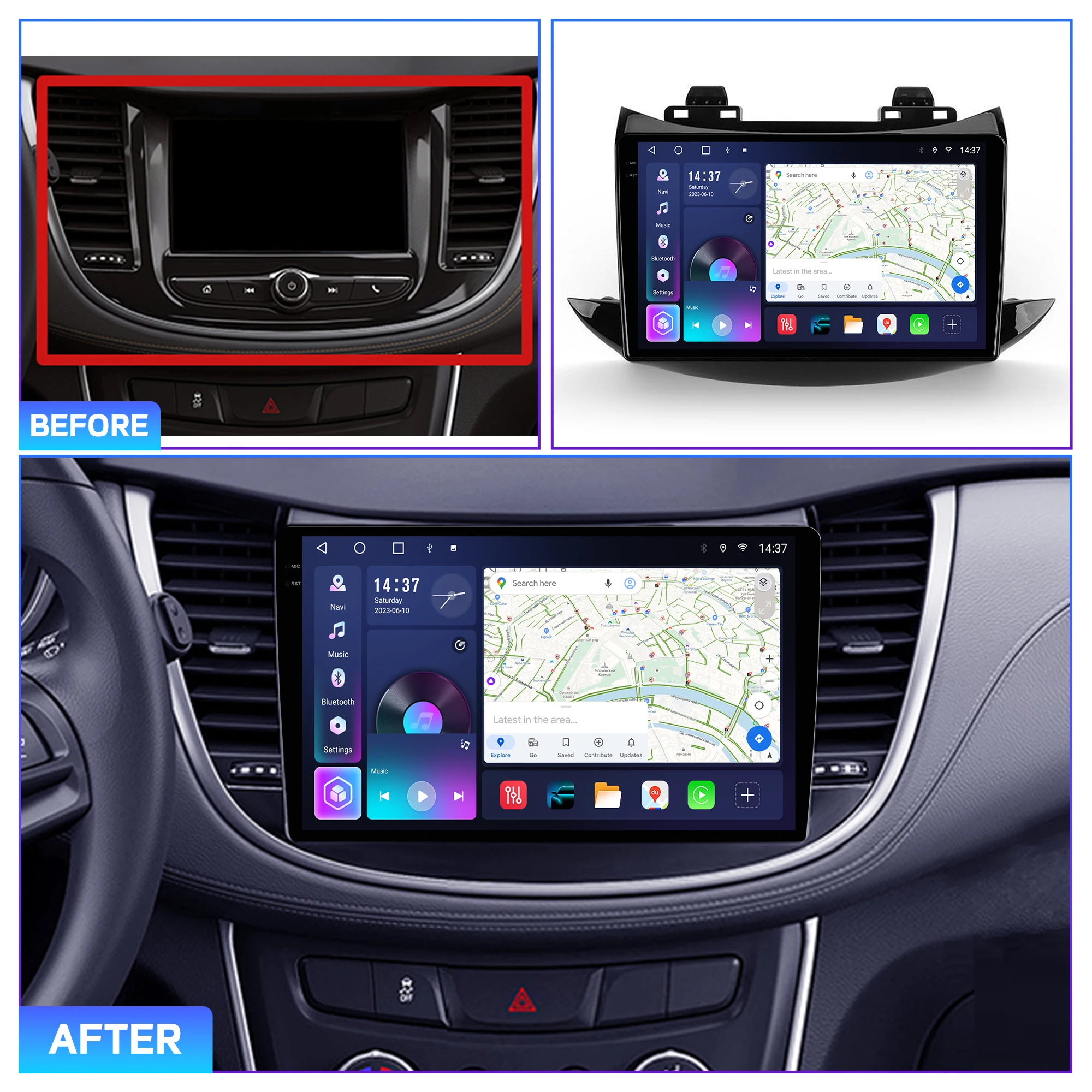 Penhui Android Car DVD Player 2 Din for Chevrolet Tracker 2013 - 2020 Type A Multimedia Screen with DSP, Bluetooth, CarPlay