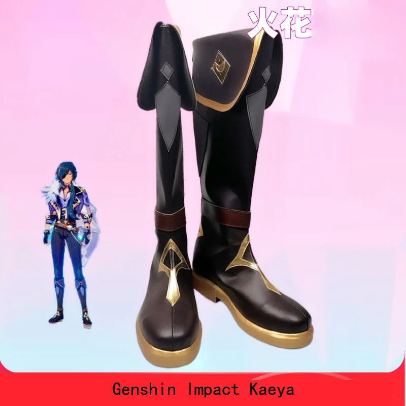 

Hot Anime Game Impact Kaeya Cosplay Shoes Thigh High Boots Fashion Slim Chunky Heels Over The Knee Boots Women/Men Long Boots