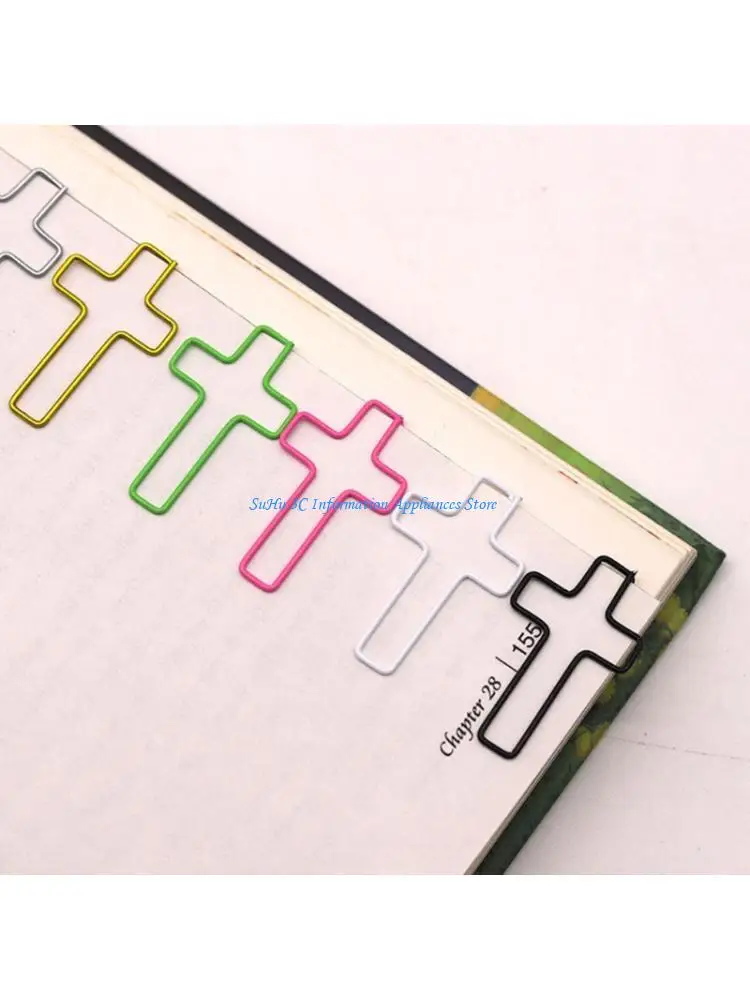

100Pcs Crucifix Paper Clip Metal Paper Clamp File Organiser Clip for Office