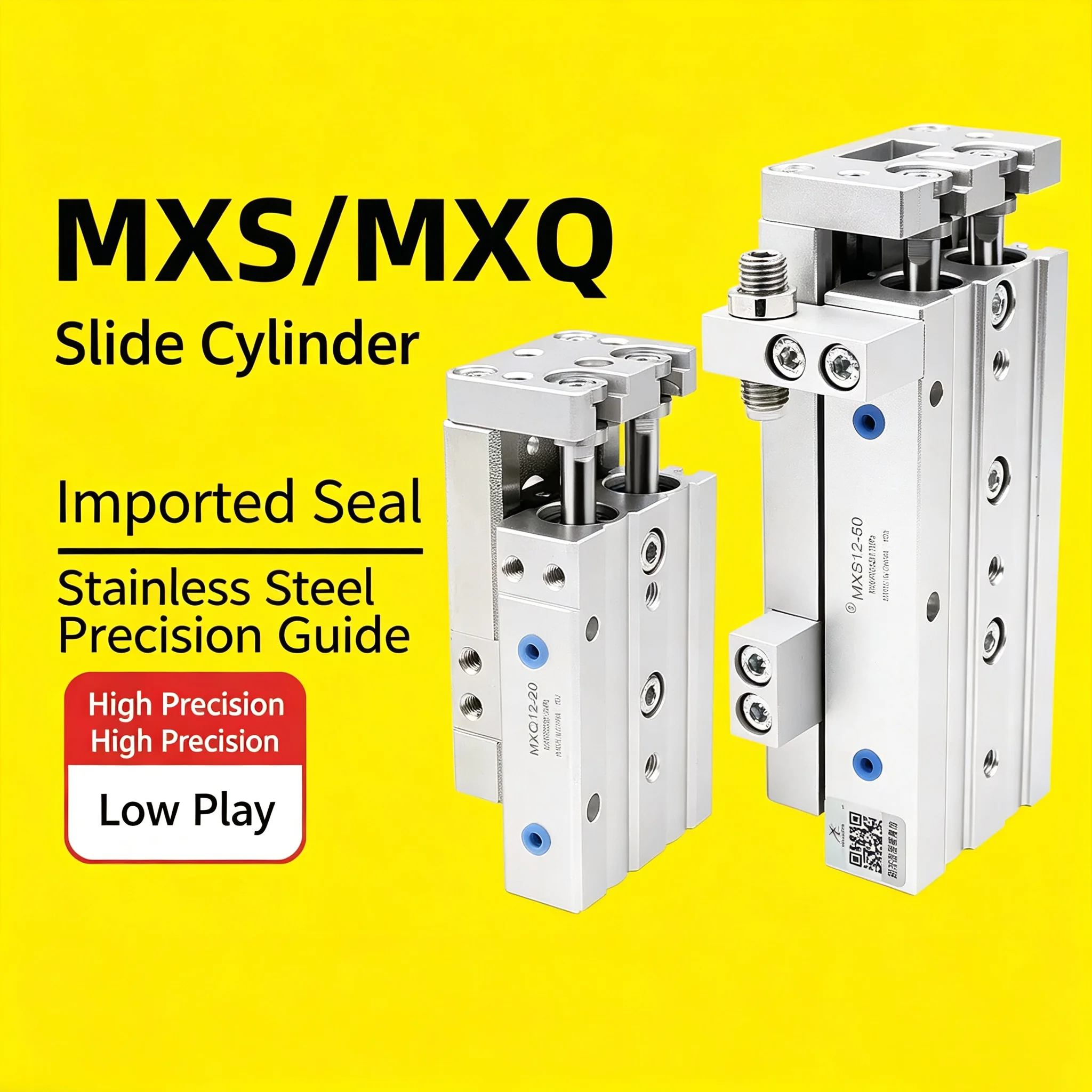 mxq6-10-mxq8-20-mxq12-30-mxq16-40-mxq20-50-mxq25-75-100-125-smc-type-air-pneumatic-slide-table-dual-rod-rail-slide-cylinder