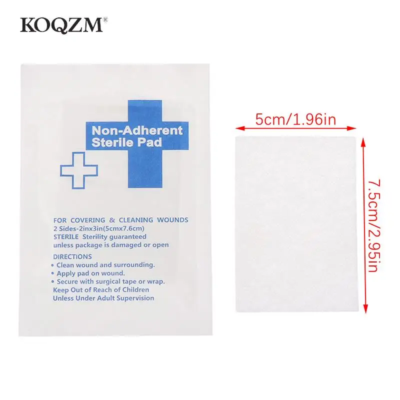 Tampon de gaze de coton étanche, 10 pièces, Non-adhésif, Kit de premiers soins, bandes de pansement pour les blessures, tampon de gaze médicale stérile