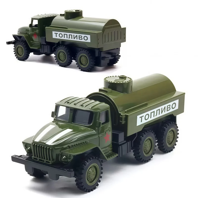 Set de modelos de vehículos de transporte de aleación, camión todoterreno con mecanismo de retroceso y adorno deslizante.