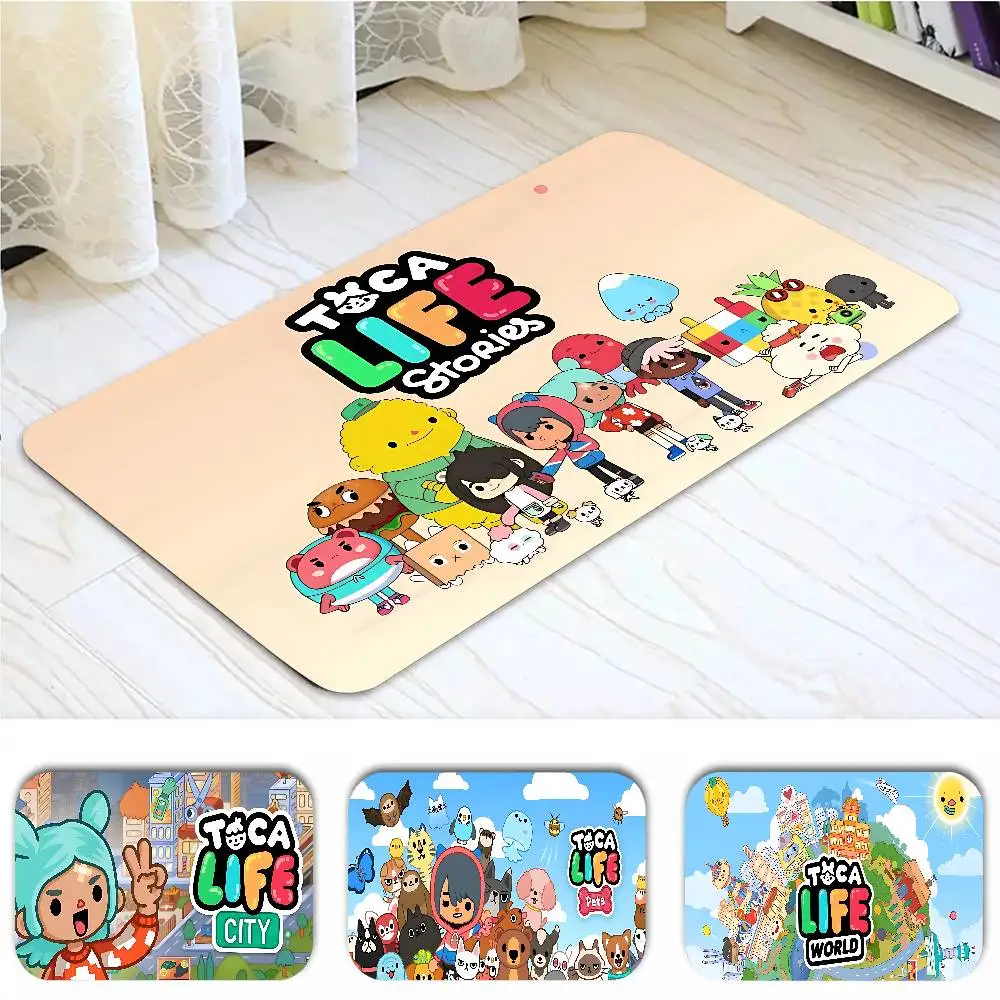 T-TocaSBoca TocaLife World Carpet Bathroom Door Mat Home Decoration Mat Entrance Door Mat Scratch-resistant Door Mat