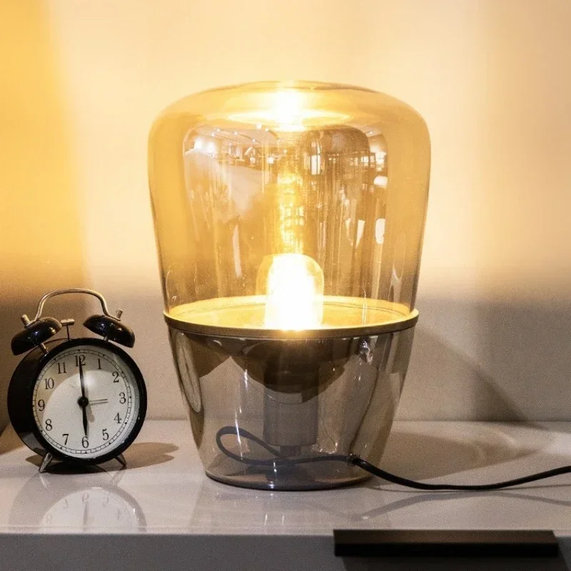 Nordic Modern Czech Designer LED Glass Table Lamp Study Bedroom Bedside Reading Table Lamp Light Luxury Home Decoration