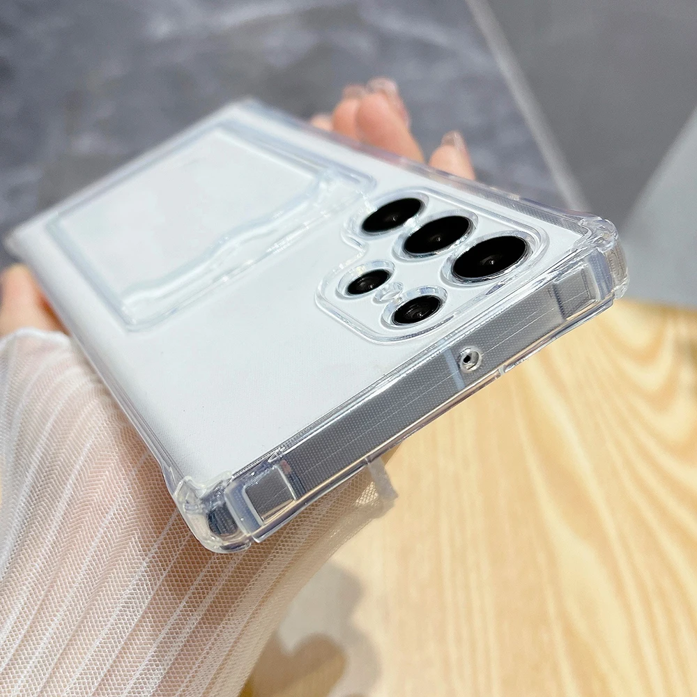 Card Slot Bag Holder Clear Phone Case For Samsung Galaxy A57 A17 A37 A07 A56 A55 5g A36 A35 A16 Soft Silicone Shockproof Cover - view 5
