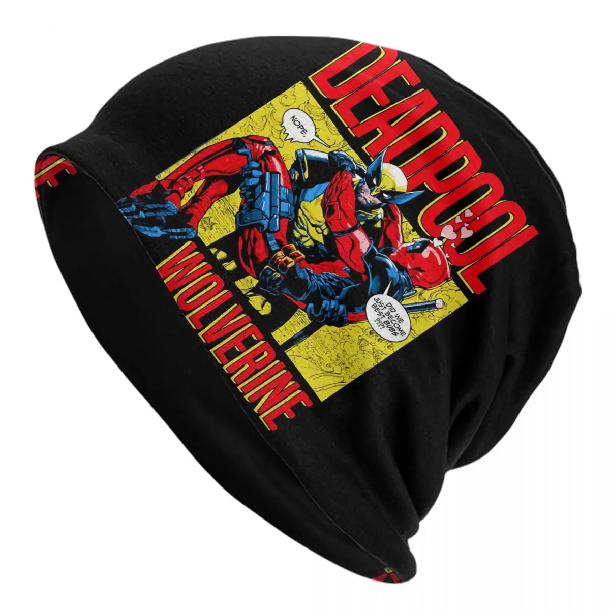 Custom Deadpool Wolverine Cartoon Bonnet Hats Street Knit Hat For Women Men Warm Winter Skullies Beanies Caps