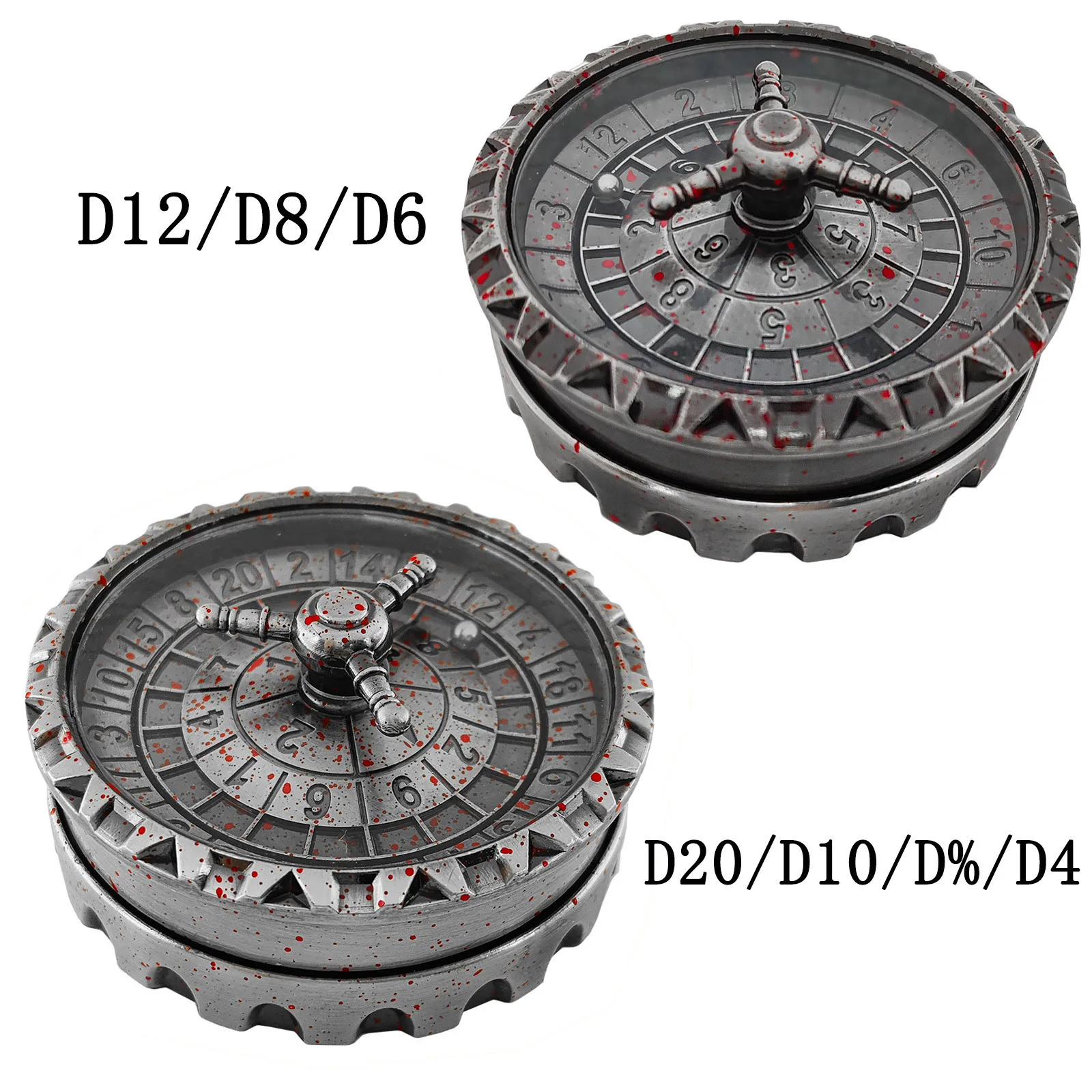 7 in 1 Rotating Roulette Dice Multi-faceted metallic Gyro dices TRPG role-playing D&D for Dungeons & Dragons Dice D20