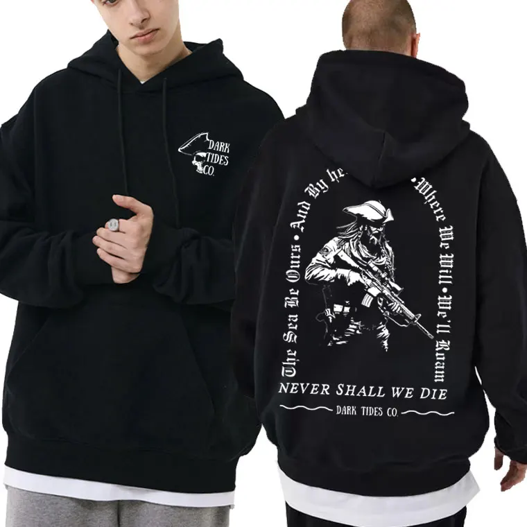 Forward Observations Group Dark Tides Co Never Shall We Die Skeleton Graphic Hoodie Men's Trend Hoodies Men Oversized Sweatshirt