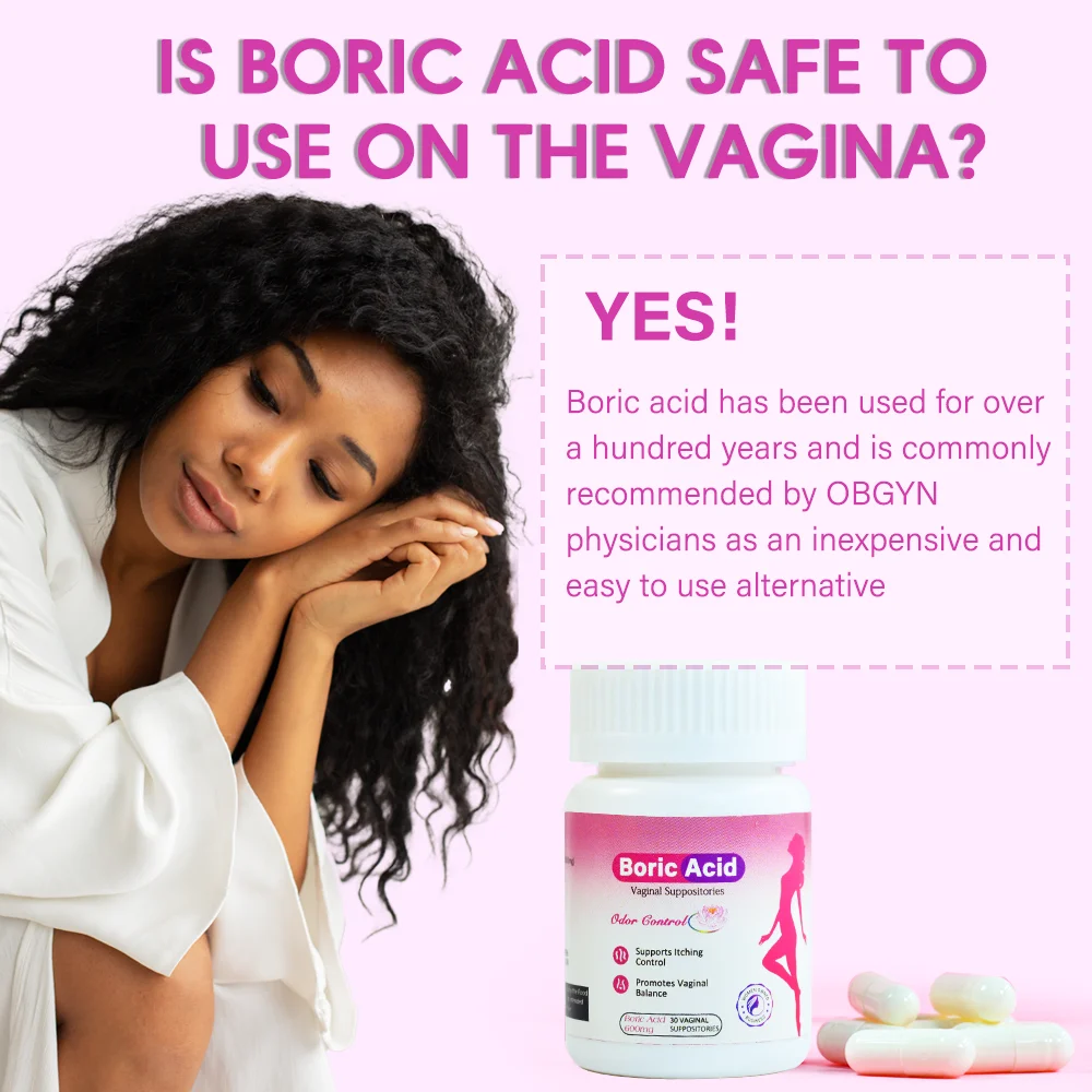 30Pcs Medical Grade Boric Acid Vaginal Suppositories Intimate Health Support Women PH Balance Pills for Yeast Infection BV 600mg