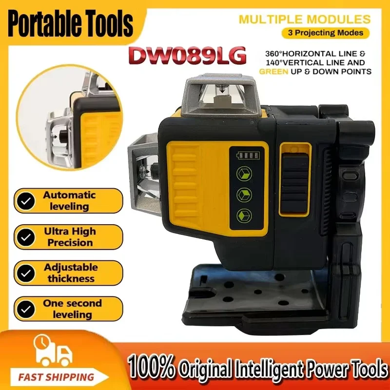

Подходит для Dewalt DW089LG, 12 В, литиевая батарея, 3 стороны * 360 градусов, вертикальный горизонтальный измеритель уровня зеленого света, наружное одиночное выравнивание