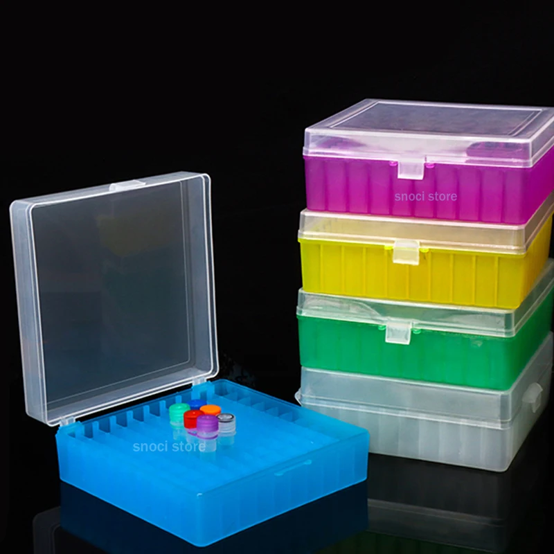 freezer box Plastic 100 Place Microcentrifuge Tube Cryogenic Storage Box with Lids for 1.5 and 2.0mL Microcentrifuge Tubes