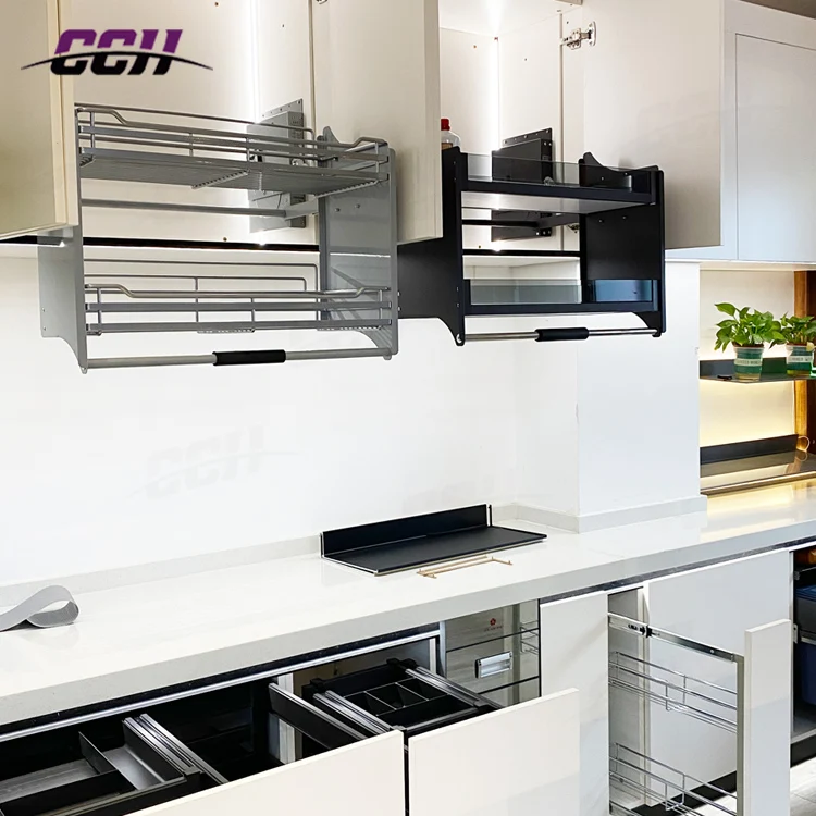 خزانة المطبخ، سلة سحب للأسفل، سلة سحب للخارج، خزانة رفع، سلة أسلاك الفولاذ المقاوم للصدأ #5