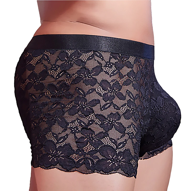

Lace Flat Corner Underwear Panties Lingerie Trendy Transparent Boxer Male Sexy Accessories for Men for Night Calzoncillos Hombre