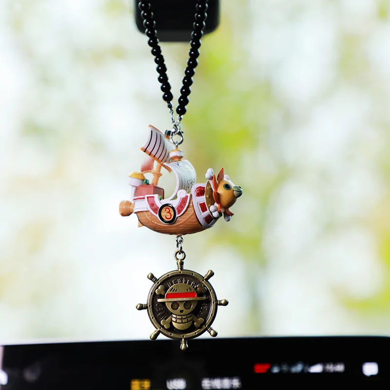 Cartoon One Pieces Pirates Boat Going Merry Thousand Sunny Grand Pirate Ship Car Interior Pendant Action Figure Collectible Toy