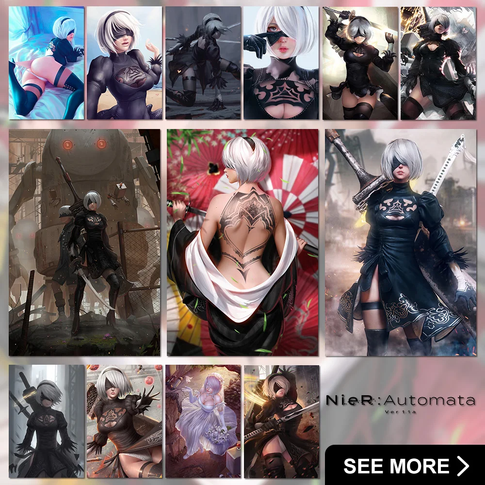 

NieR:Automata Home Decor Posters ARPG Game Wall Art Canvas Prints Paintings oRHa No.2 Type-B Pictures For Living Room No Frame