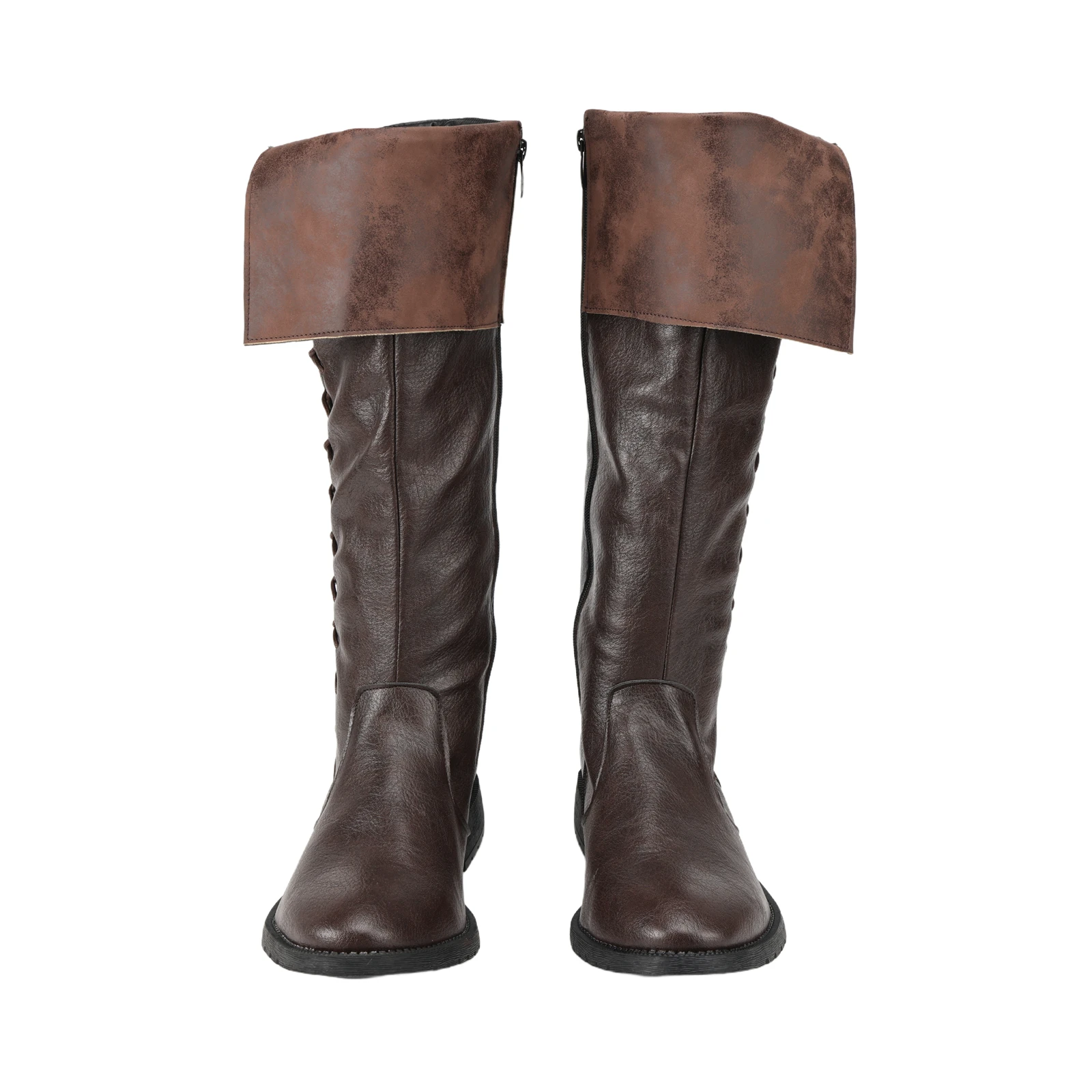 ハロウィン中世革ブーツ ジャック・スパロウ コスプレ ルネッサンス ハーフハドックシューズ LARP 海賊戦士 ヴィンテージジャックブーツ