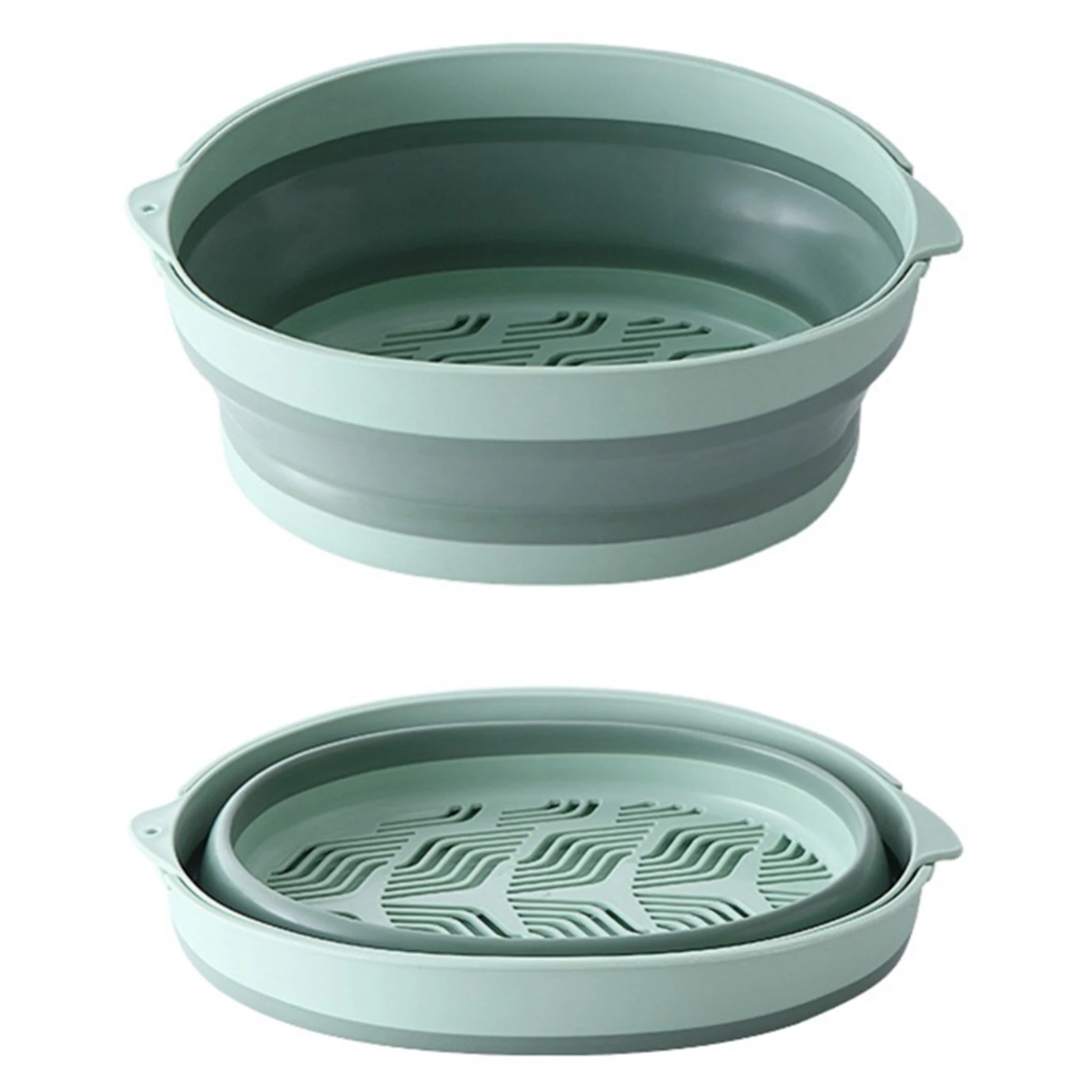 

Drain Basket Double Thicken Folding Kitchen Hollow Rice Washing Plastic Sink Fruit Basket Portable Foldable