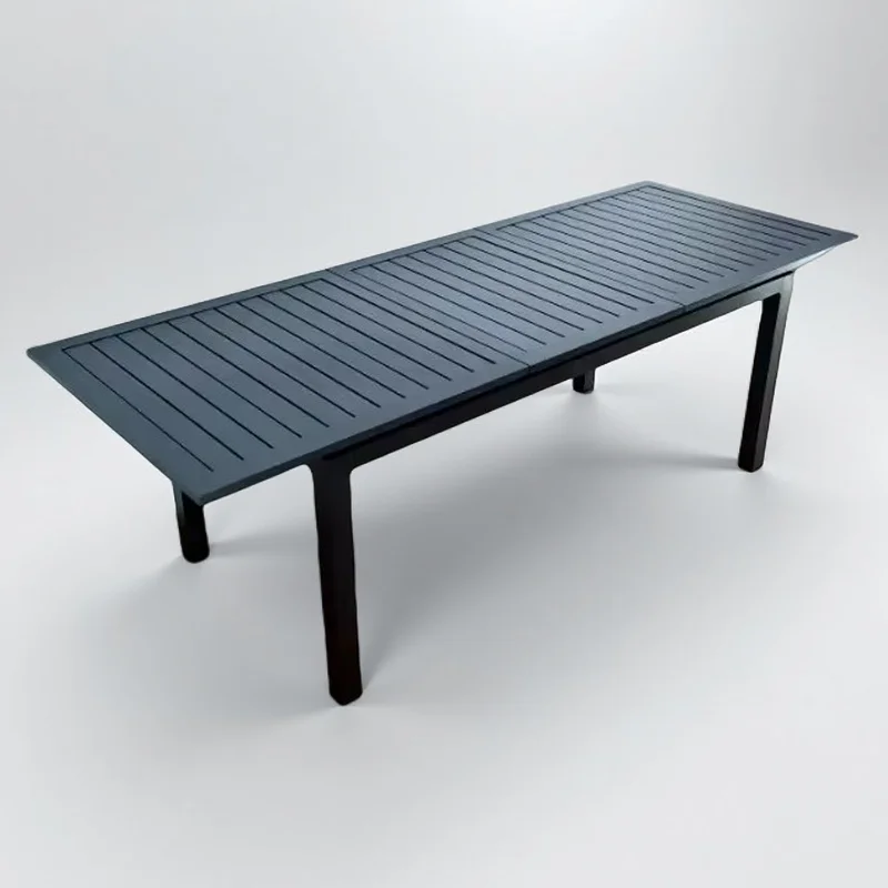European Style Outdoor Extendable Dining Table Durable Aluminium Metal Foldable for Home Bar Farmhouse Warehouse Hotel Mall