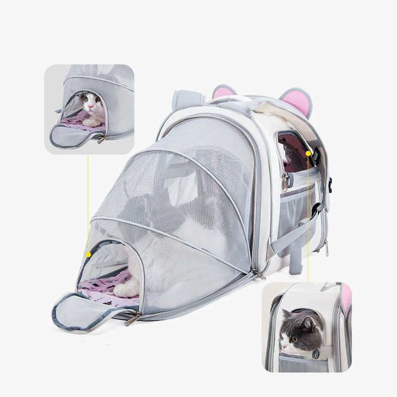 Breathable Portable Pet Backpack Large Capacity with Dual Handles And Shoulder Straps for Cats And Dogs Travel Bag 7KG