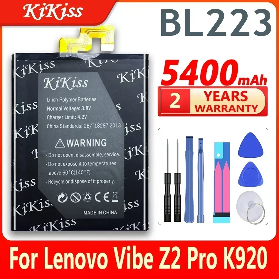 

KiKiss 5400 мАч BL223 BL-223 BL 223 Аккумулятор для Lenovo Vibe Z2 Pro K920 K80 K80M K7 Сменные аккумуляторы + подарочные инструменты