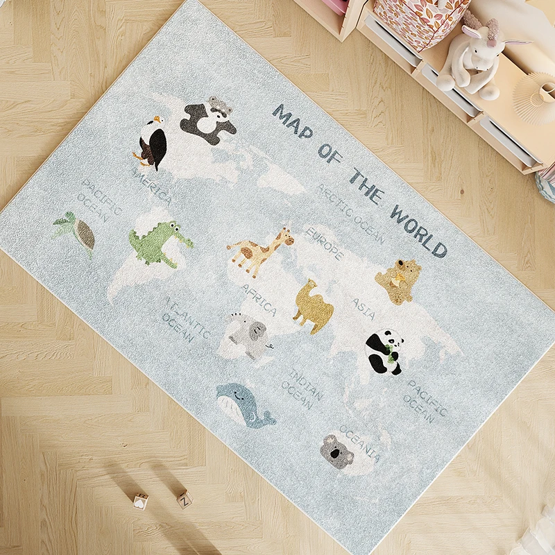 Cute Cartoon Children\'s Room Baby Crawling Soft Carpet Bedroom Decor Carpets Light Luxury Bedside Rug Home Washable Floor Mat