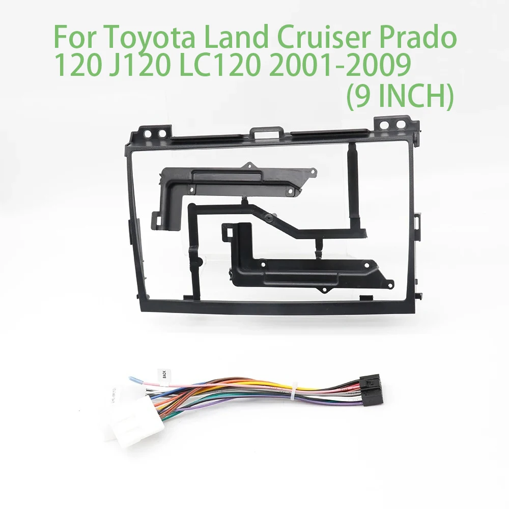 

9-дюймовый адаптер для Toyota Land Cruiser Prado 120 J120 LC120 2001-2009, автомобильная рамка, адаптер Android, стереосистема приборной панели, лицевая панель