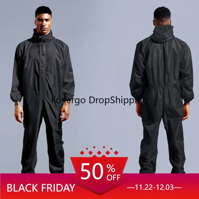 Conjoined Raincoat Coverall Hat Work Safety Clothing Adult Biker Men's Raincoat Rain Cover Chubasquero Hombre Coat Jacket