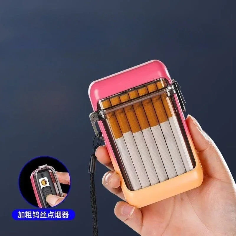 

2025 Sealed Moisture-proof Cigarette Box, Transparent Storage Box with Lanyard, Regular 20-piece Cigarette Box