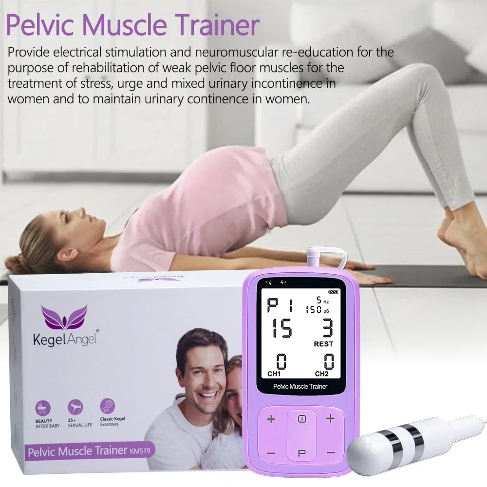 New Kegel Toner Incontinence Stimulator with Probe for Bladder Control and Pelvic Floor Exercise power for Women LCD Screen