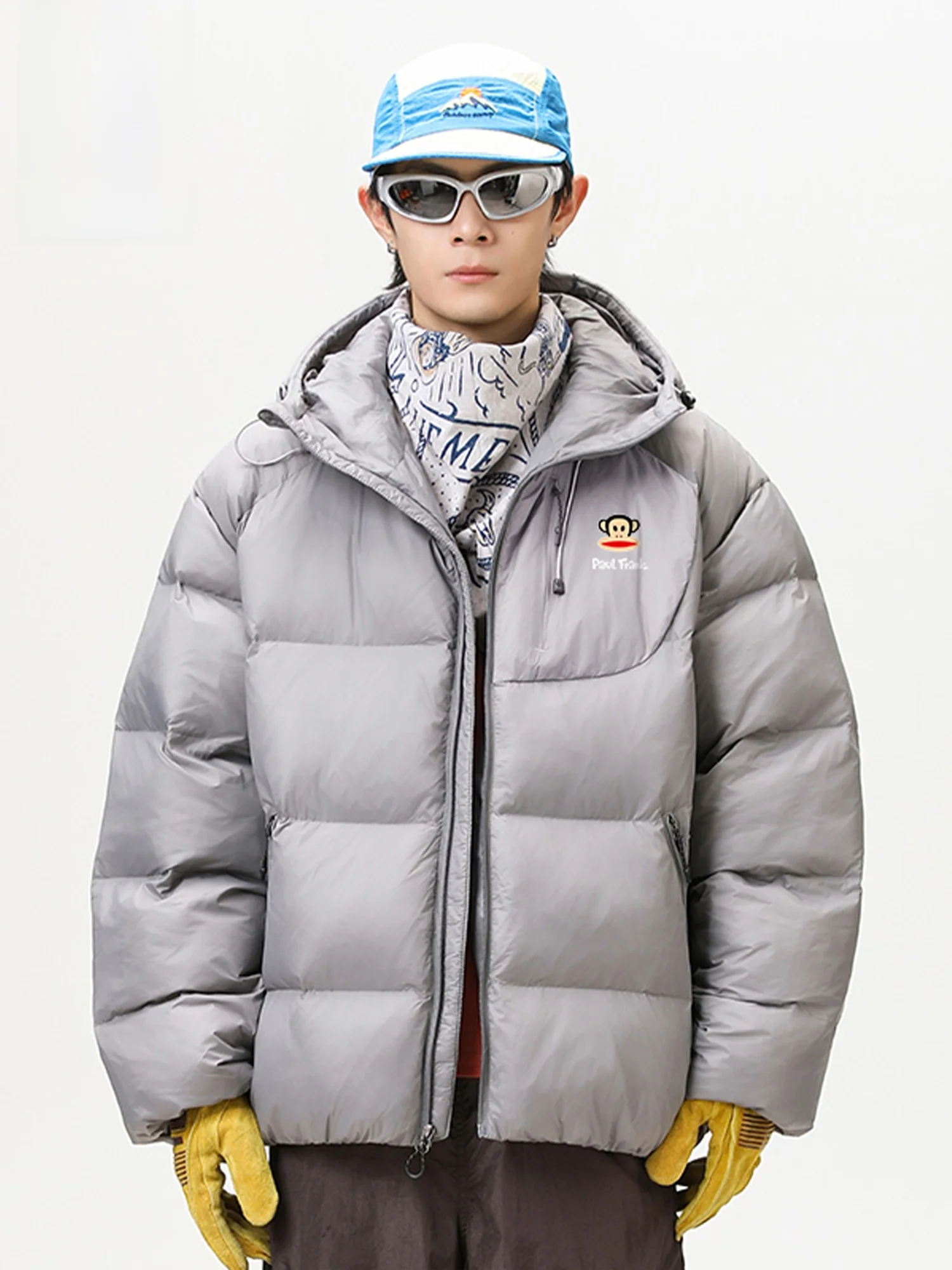 

PaulFrank Winter Faion Hooded Cotton Jaet Men Color Simple Loose Bread Sle Clothing Youth ular Daily Wear