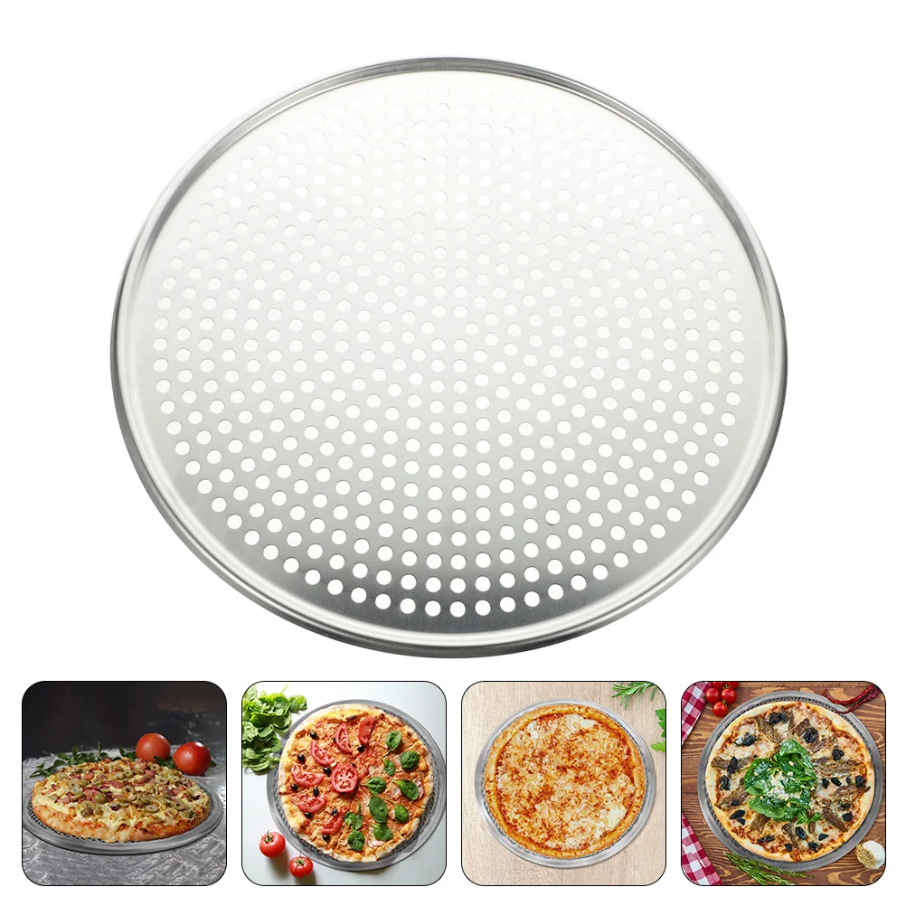 

Casserole Pizza Pan Baking Dish Kitchen Plate Tray Silver Aluminum Alloy Multi-function Griddle Accessories