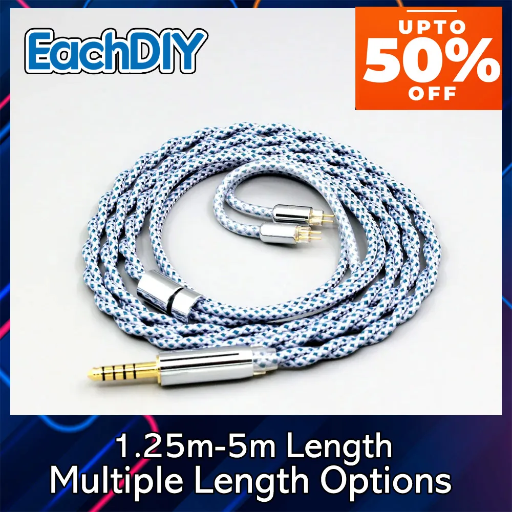 Pure 99% Silver Shielding Mix OCC Graphene Sleeve Earphone Cable For 0.78mm 2pin IEM W4r UM3X UM3RC JH13 High 8629