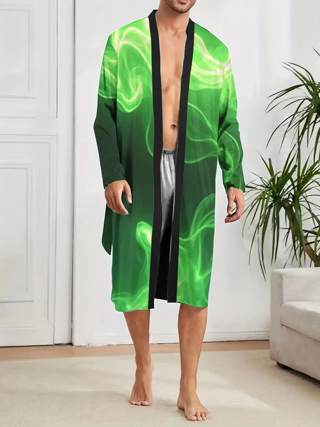 

1pc Men's Robes 2026 Spring/Summer Robe for Man 3D Printed Graphic Sleepwear Men's Pajamas Polyester Funny Pajamas Men's Bathrob