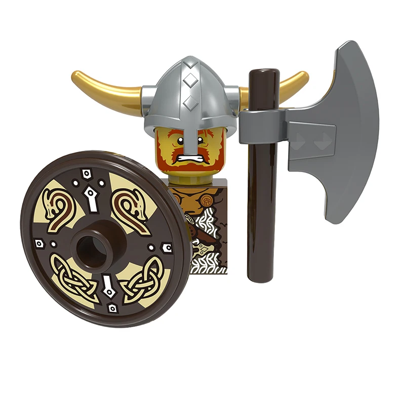 MOC-Figurines de soldats cannibales nains médiévaux pour enfants, accessoires de chevaliers vikings, épées opaques, arme, jouets cadeaux, 1 pièce