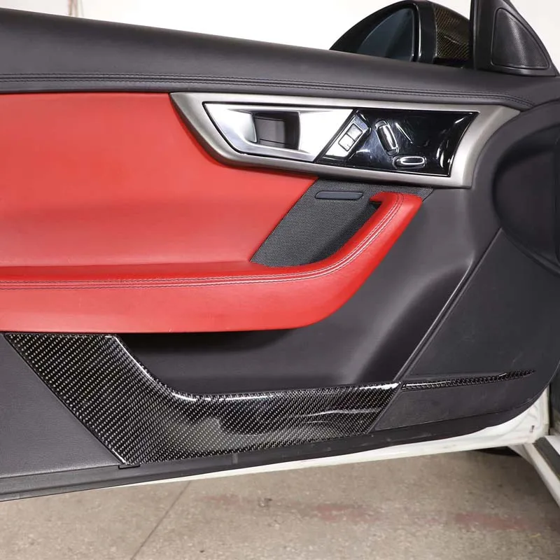 For Jaguar F-type F Type 2013-22 Soft Carbon Fiber Car Door Anti-kick Panel Cover Trim Sticker Car Accessories Interior