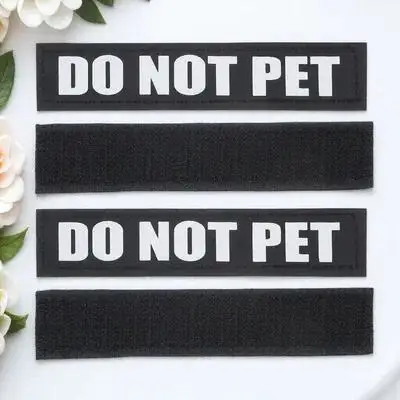 

2Pairs Dog Harness Patches PU Material Reflective Removable Stickers for Vest Puppy Harness Safety Night Walking Pet Supplies