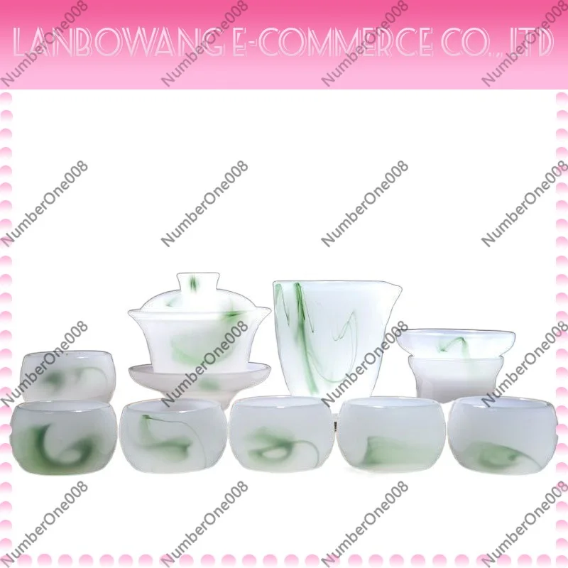 Luxury Kung Fu Tea Set Colored Glaze Ceramic Porcelain Tea Cup with Gift Box for Home Office Gift Living Room