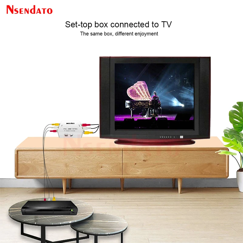 Mini konwerter systemu wideo TV PAL NTSC RCA, adapter dwukierunkowy PAL na NTSC, przełącznik PAL na NTSC do PS3 Xbox DVD — zdjęcie produktu 5