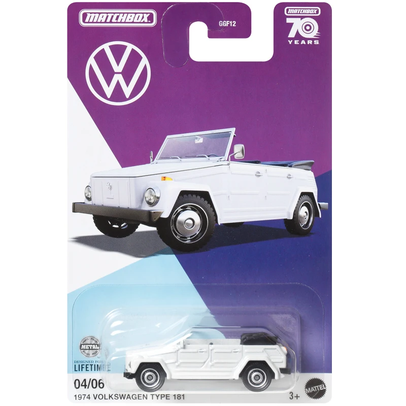 Original Matchbox Car 70 Years Volkswagen Carro Diecast 1/64 Carmann Ghia Golf Beetle Kids Toys for Boys Children Birthday Gift