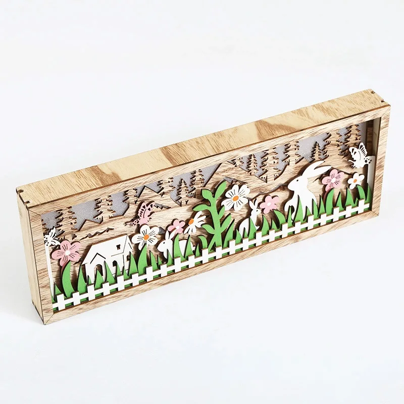 Wooden Crafts Creative Gifts Rabbit Ornament Desktop Decoration Home Decoration Easter Decoration Supplies