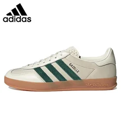 Adidas Originals Gazelle W Low Skateboarding Shoes for Men and Women Unisex Gray Leather