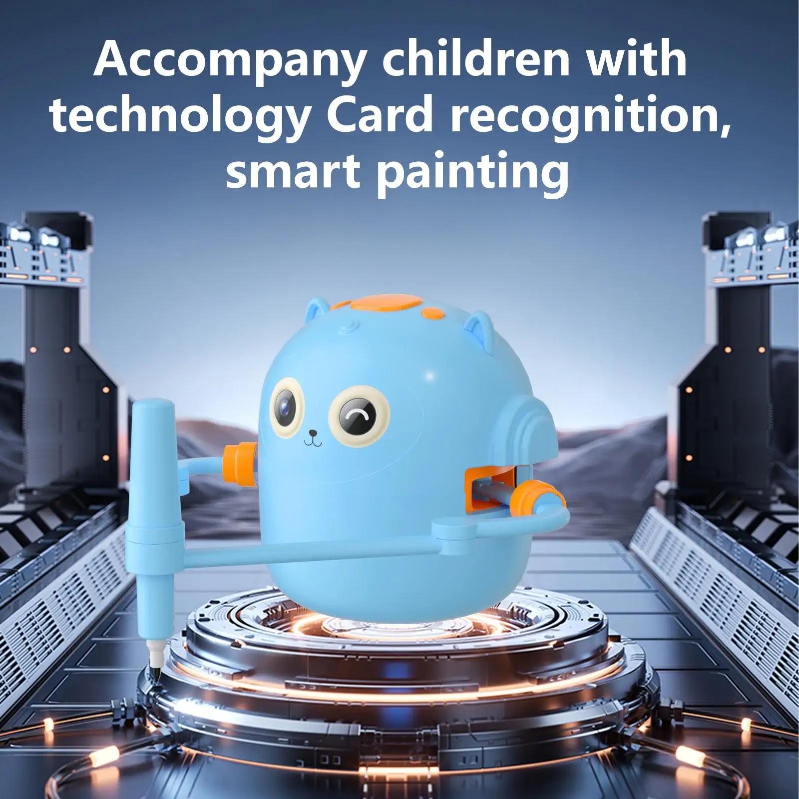 Drawing Robot Toy Educational Tool with 100 Learning Cards and 2 Pens Interactive Versatile Automatic Art Robot Gift for Kids