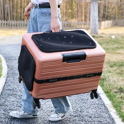 Large Capacity Dog Bag Transparent Portable Dog Backpack Multi Porous Design Suitcase for Dogs Accommodate 10KG Pet Products