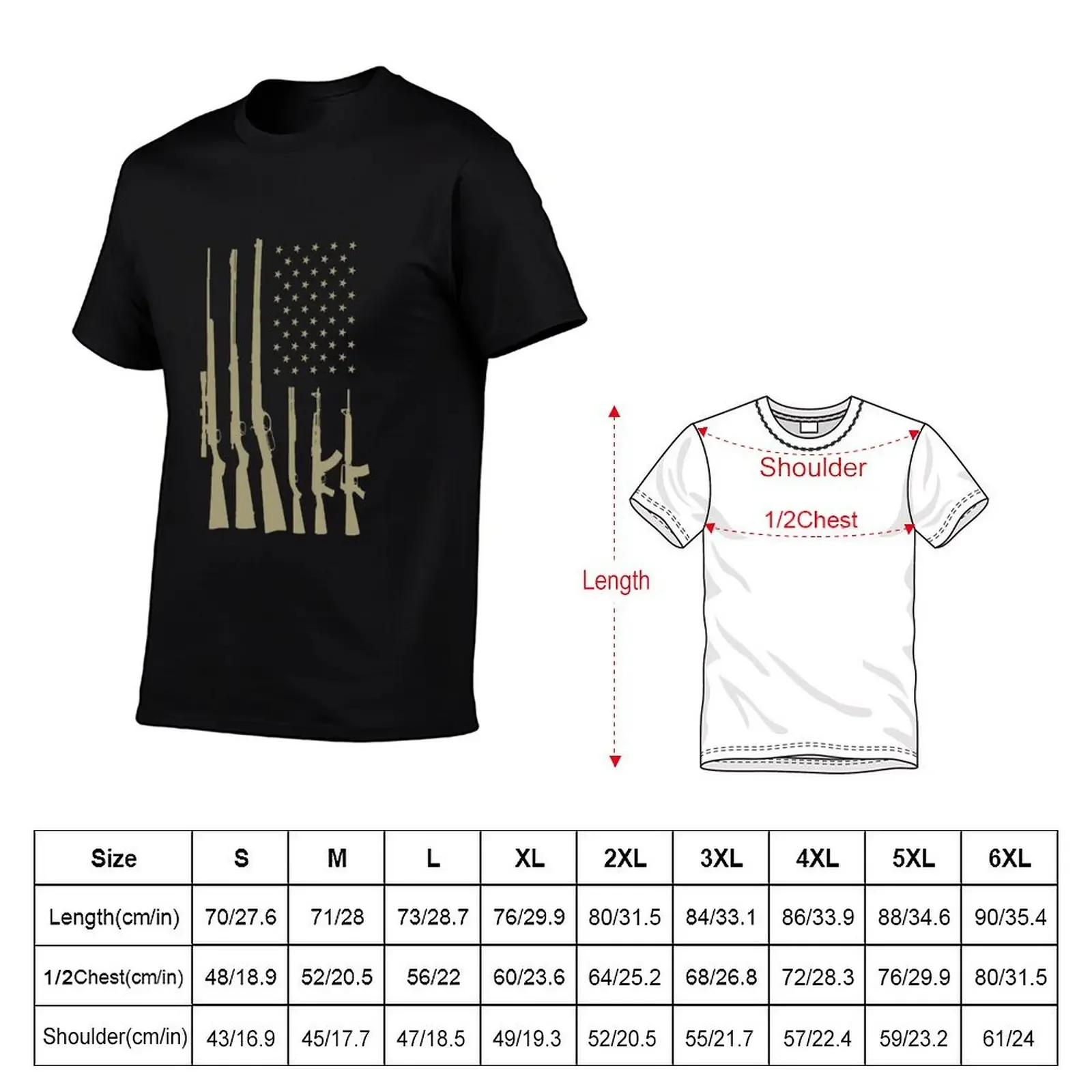 Unique American Flag and Guns - Second Ammendment T-Shirt customs Short sleeve tee blanks plus size tops Men's t-shirt