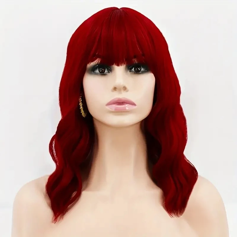 Medium-length wavy , African curly wig